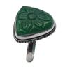 Carved Green Onyx Natural Gemstone Antique Ring US Size-9 R 4954