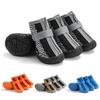 4 Stück Haustierschuhe Reißverschluss Anti-Rutsch Atmungsaktiv Haustierhunde Mesh-Sneaker
