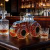 Liquor Decanter 300ml Tractor Design Drink Container Glass Whiskey Decanter Bottle for Brandy Bourbon Drinks Beverages Family