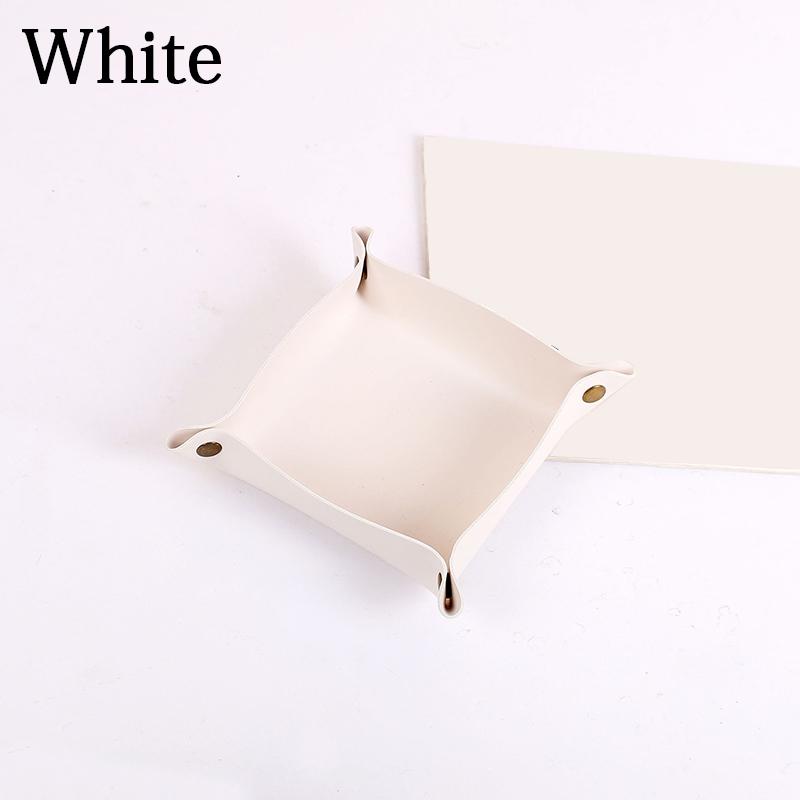 1PC Storage Box Storage Tray Home Decoration PU Leather Desktop Storage Portable