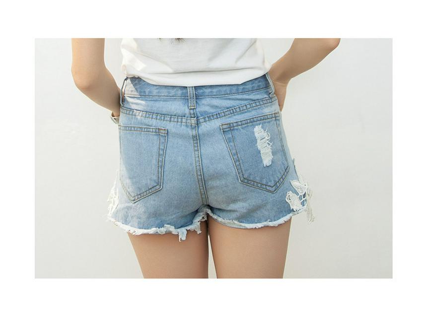 Hot Pants Vazados de Crochê de Renda Slimming Europeu Americano