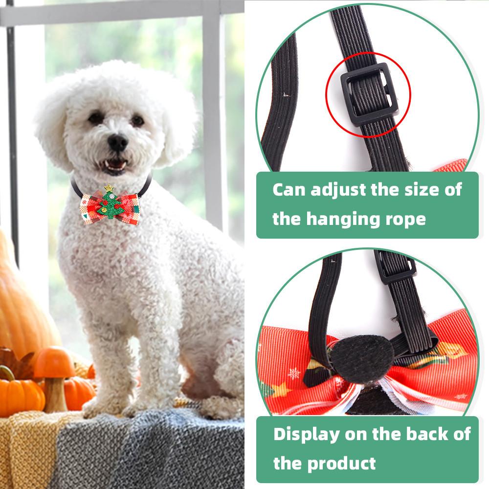 Joyful Pet Christmas Collar Featuring Cartoon Bow Tie And Festive Jingle Bells Pets For