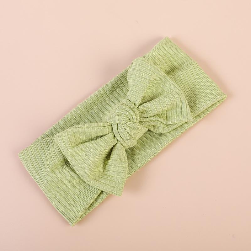 2022 Organic Cotton Baby Bow Knot Knitted Ribbed Infant Newborn Headbands for Babies 18 Colors Baby Accessories