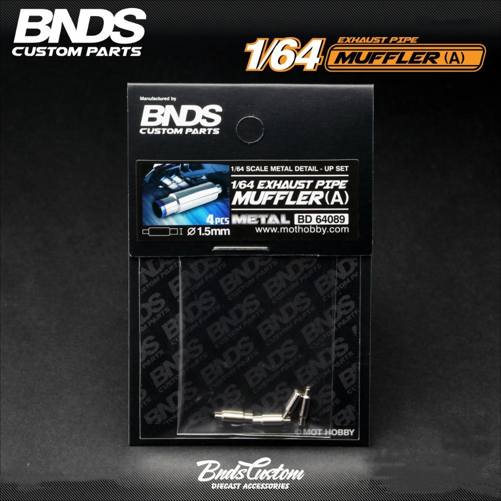 BNDS Neu 1/64 Metall Modifizierte Teile Kleiner Maßstab Auspuffrohr Schalldämpfer Rennstil Pedalset Für Modellauto Rennfahrzeug Spielzeug