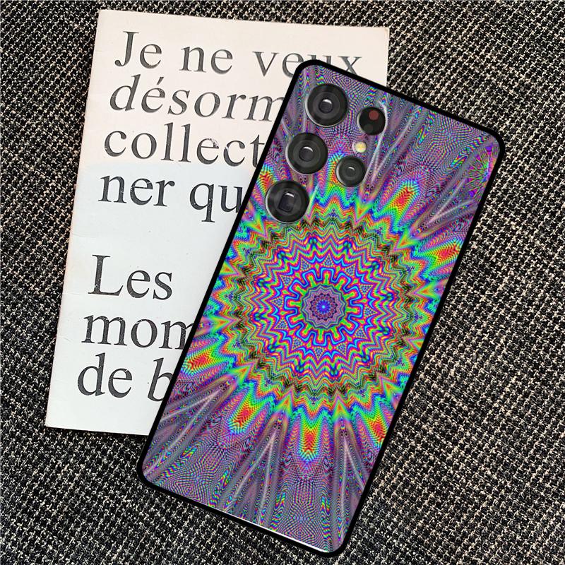 Trippy Tie Dye Floral Mandala Case For Samsung Galaxy S25 Ultra S21 S22 S23 S24 Ultra S9 S10 S20 Plus S25 FE Back Cover