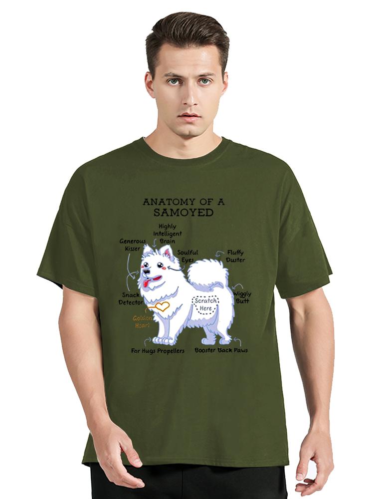 Anatomy Of A Samoyed Funny Dog Body Classic T Shirt Unisex Oneck Cotton Tshirt Funny Clothing Oversized Tshirt Tees