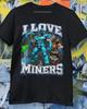I Love Miners Gigachad Gaming Meme Shirt Pixel Mining Game Pun Ironic Bootleg Tee