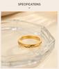 Trendy Chevron Herringbone Ring for Women Men, 18K Gold Plated Stainless Steel Stackable Band, Waterproof Tarnish Free