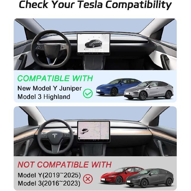 Magnetic Phone Mount ONLY for Tesla Model 3 2024+ Highland & Model Y 2026 Juniper, Vent Clip Phone Holder, NO Charging, Compatible with iPhone 12-17,