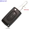 Jingyuqin Dálkový ovladač 2/3 tlačítka Sklopný obal klíče od auta pro Peugeot 406 407 čepel ne78 se svorkou baterie (CE0536/CE523)