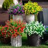 Artificial Camellia Flowers and Eucalyptus Leaves for Outdoor and Garden Decoration