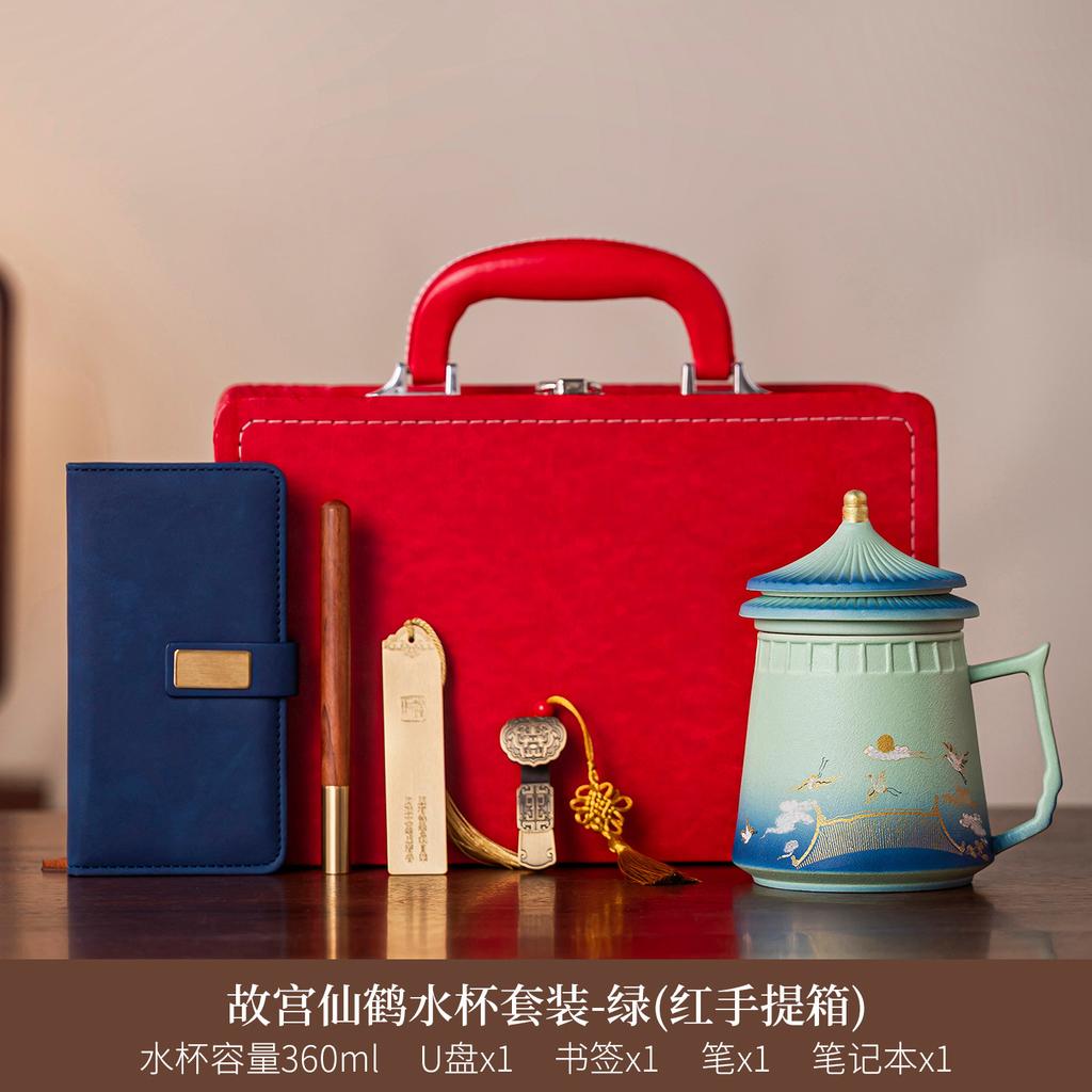 New Chinese-style Forbidden City drinking cup high-value ceramic cup home office teacup with lid personal tea set