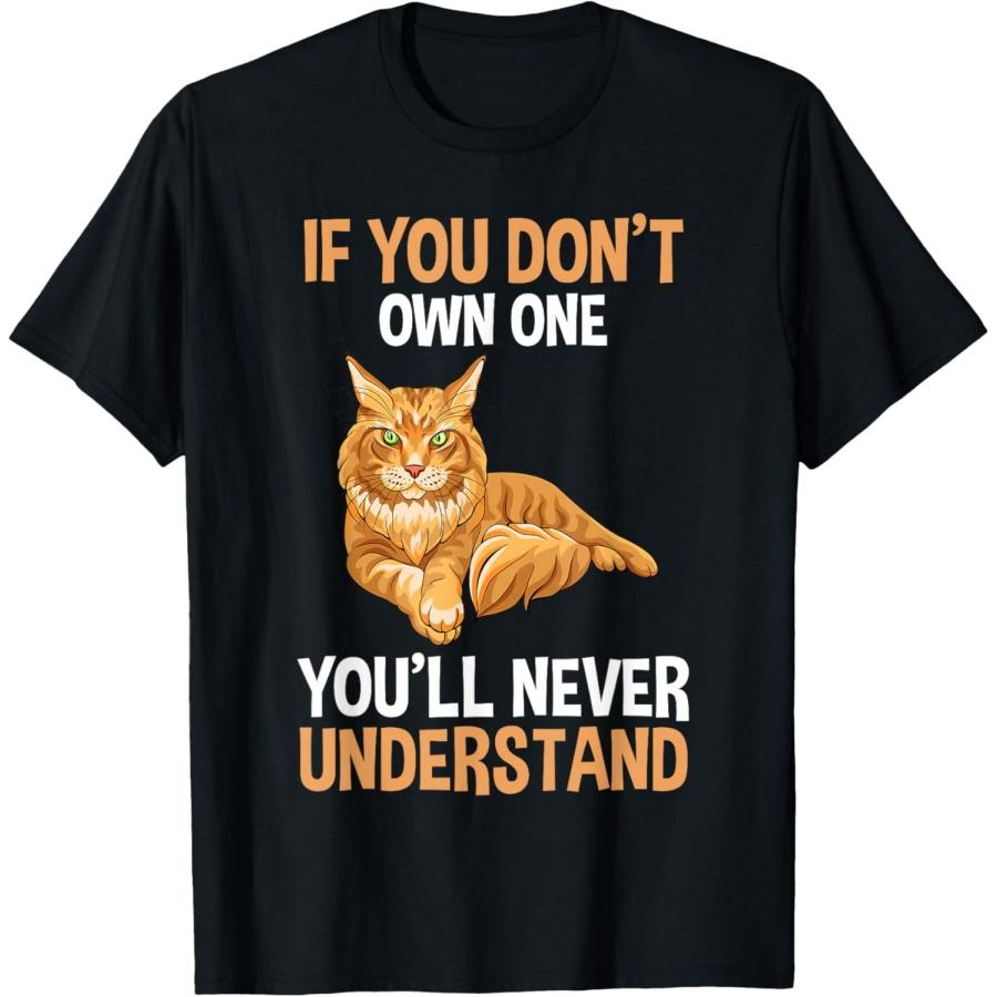 Cat Maine Coon Men Women Girls Kids T-Shirt S