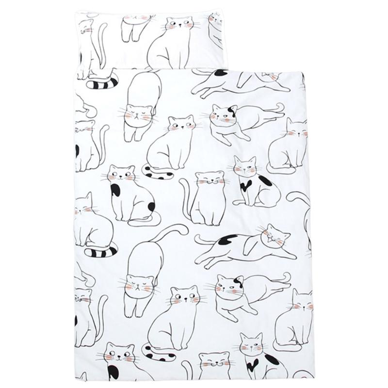 Toddler Sleep Mat Sleeping Bag, Kids Sleeping Pad with Removable Pillow Lovely Print Blanket Baby Crib Decors