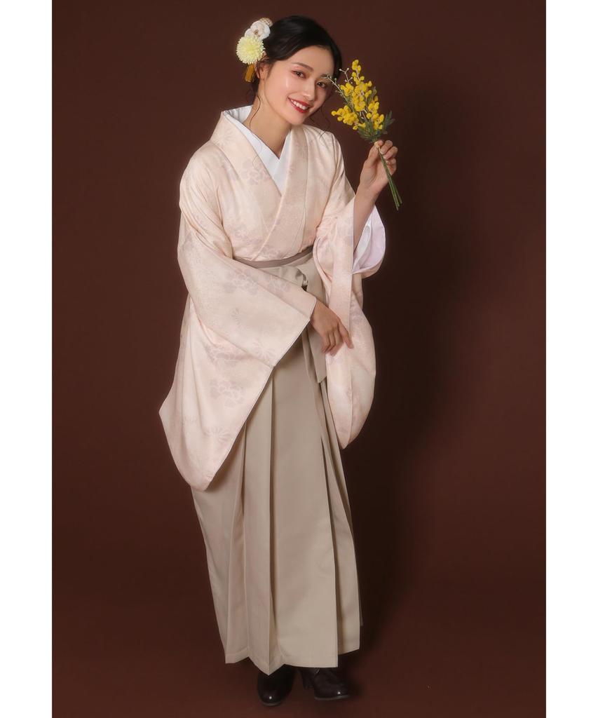 Hakama z dwoma rękawami Shaku, prosty zestaw na ukończenie szkoły, 4 elementy, Hakama Lower Gorgeous G Early Spring Peony Hakama [KYOETSU] Zestaw, Kimono, Hakama, Ceremonia,