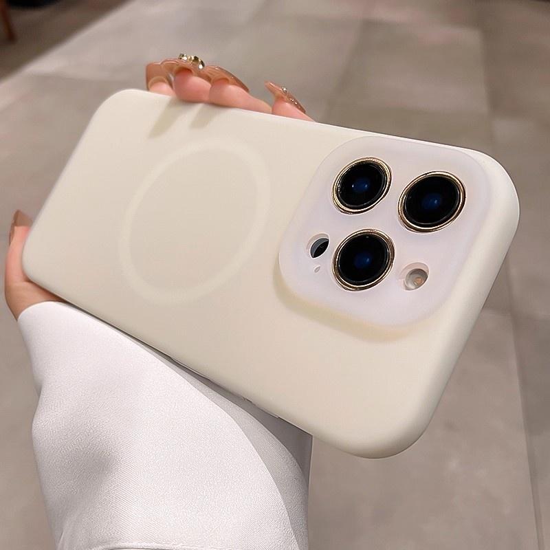 Original Jelly Liquid Silicone Magnetic for Magsafe Case for iPhone 16 14 13 12 15 Pro Max Lens Protection Shockproof Soft Cover