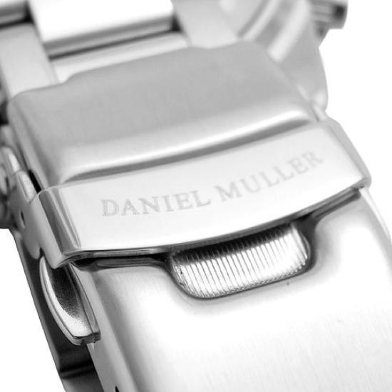 [Daniel Muller] DANIEL MULLER Uhr Alle Edelstahl Chronograph Herrenuhr DM-2003WH Weiß