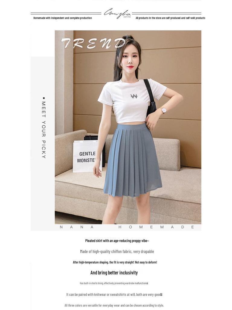Women's Plus Size Summer Chiffon Culottes: Wide-Leg, Slimming, Anti-Exposure Shorts
