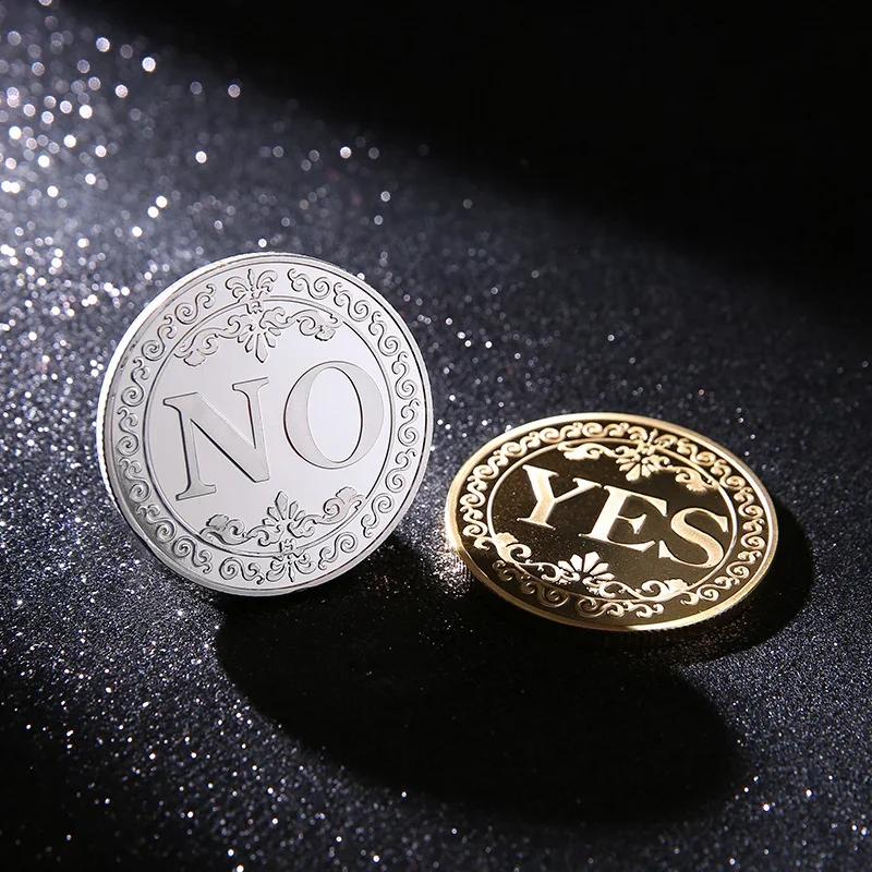 1PC Brązowa Tak lub Nie Pamiątkowa Moneta Pamiątkowa Bez Waluty Gra Rekwizyt Decyzja Monety Kolekcja Dekoracja Rzemiosło