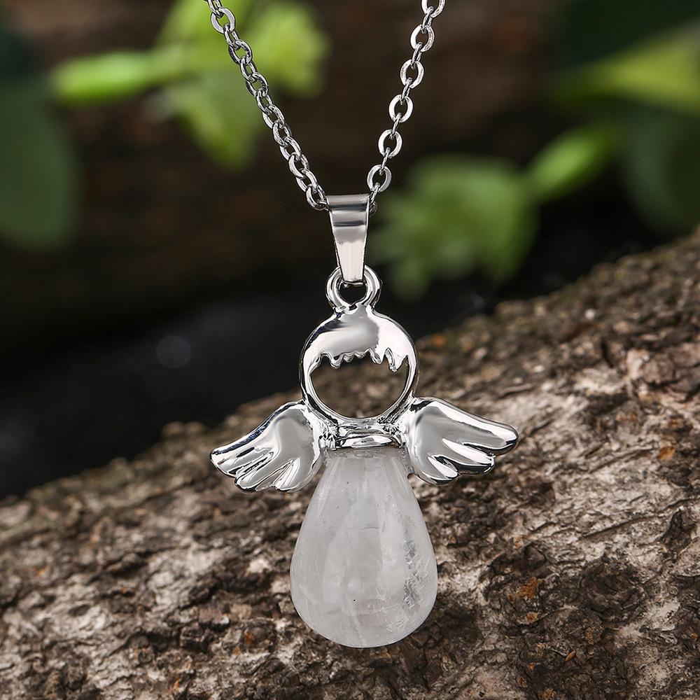 Natural Crystal Pendant, Amethyst, White Crystal, Little Angel Pendant, Jewelry