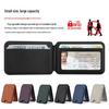 European Fashion Magnetic MagSafe Card Holder: Eco-Friendly PU Leather Folding Stand with Metal Hinge.