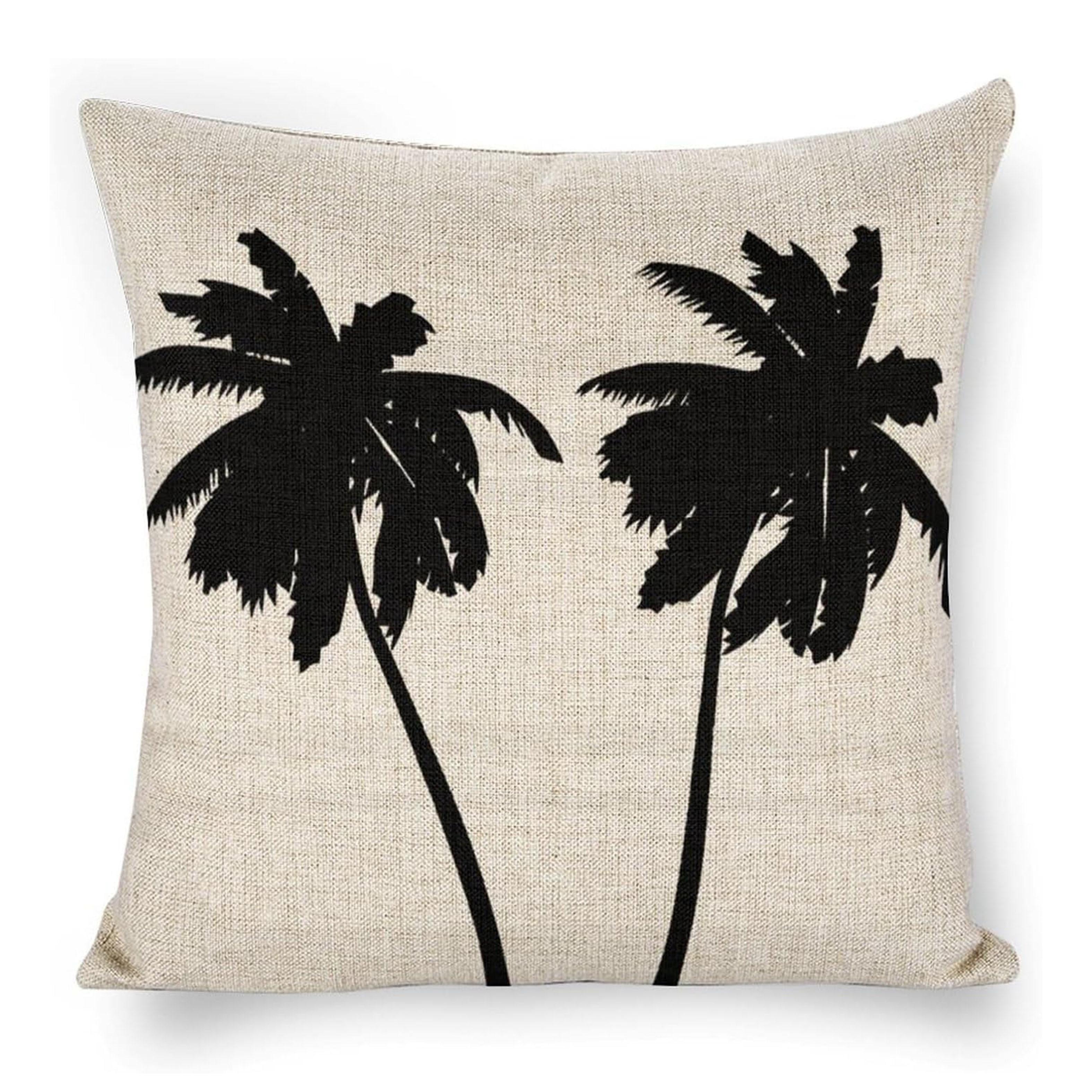 Tonnika Chen Unisex Tropical Palm Trees Linen Pillow Cover - Modern Coastal Decor, Soft And Cozy, Unique Gift Idea, Perfect For Beach Lovers