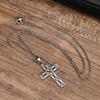 Men's Celtic Knot Cross Necklace,Stainless Steel Cross Pendant Necklace,Mean Endless Vitality Never-ending Love Gift