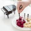 New 10pcs/set Creative Shape Piano Fruit Fork Creative Piano Keyboard Plastic Fork Kids Dessert Cake Forks Picks Bar Accessory