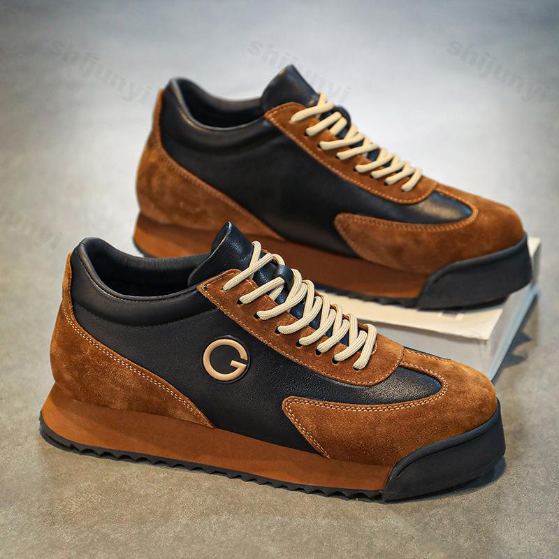 Men Casual Shoes Spring Autumn Low-top Retro Classic Student Trendy Leather Shoe Outdoor Fashion Non-slip Running Sneakers