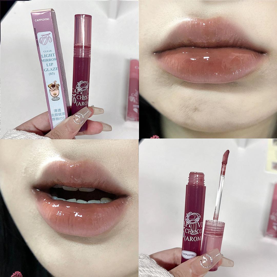 

Глазурь для губ с прозрачными линзами, увлажняющий, водно-глянцевый блеск для губ, женский блеск для губ