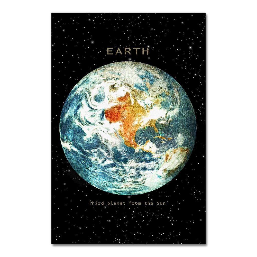 Space Earth Moon Venus Sun Saturn Posters and Prints Planet Wall Art Canvas Painting Modern Picture for Living Room Home Decor