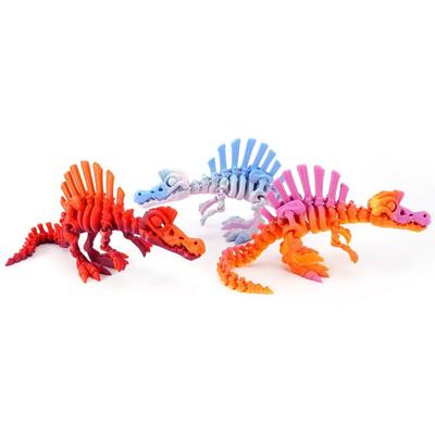 Miniatura de Dinosaurio Echinosaurus Multicolor Impresa en 3D Articulaciones Móviles Figurina de Dragones Móviles Modelo Óseo Manualidad de Escritorio
