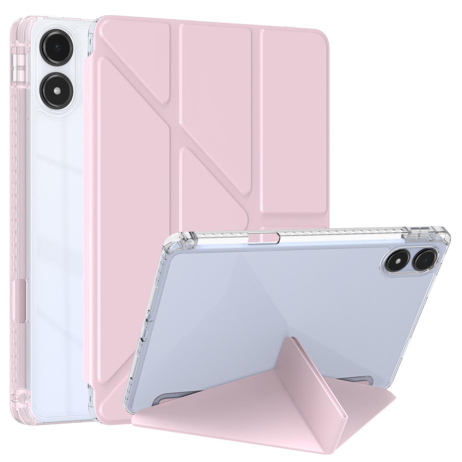 Pour Xiaomi Redmi Pad 2 Pro Étui à rabat triple pliage Pour étui Redmi Pad Pro 12,1 pouces Poco Pad 12 1 avec couverture Auto Sleep Poco Pad 12.1 rose