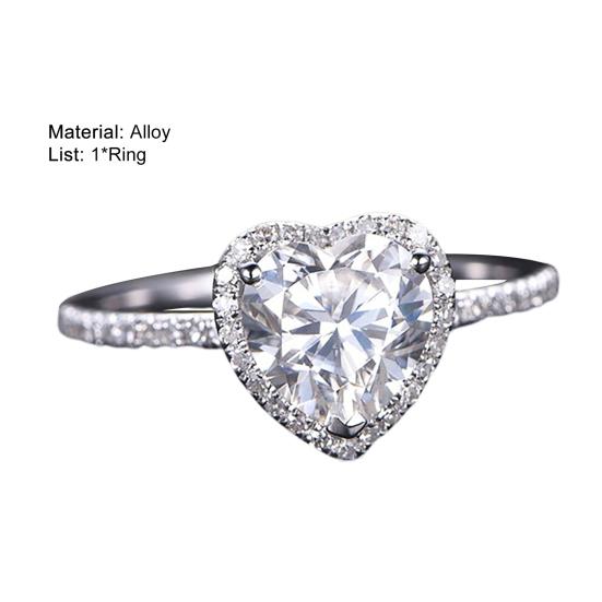 Wedding Ring Heart Shape Shiny Rhinestone Creative Lady Circlet