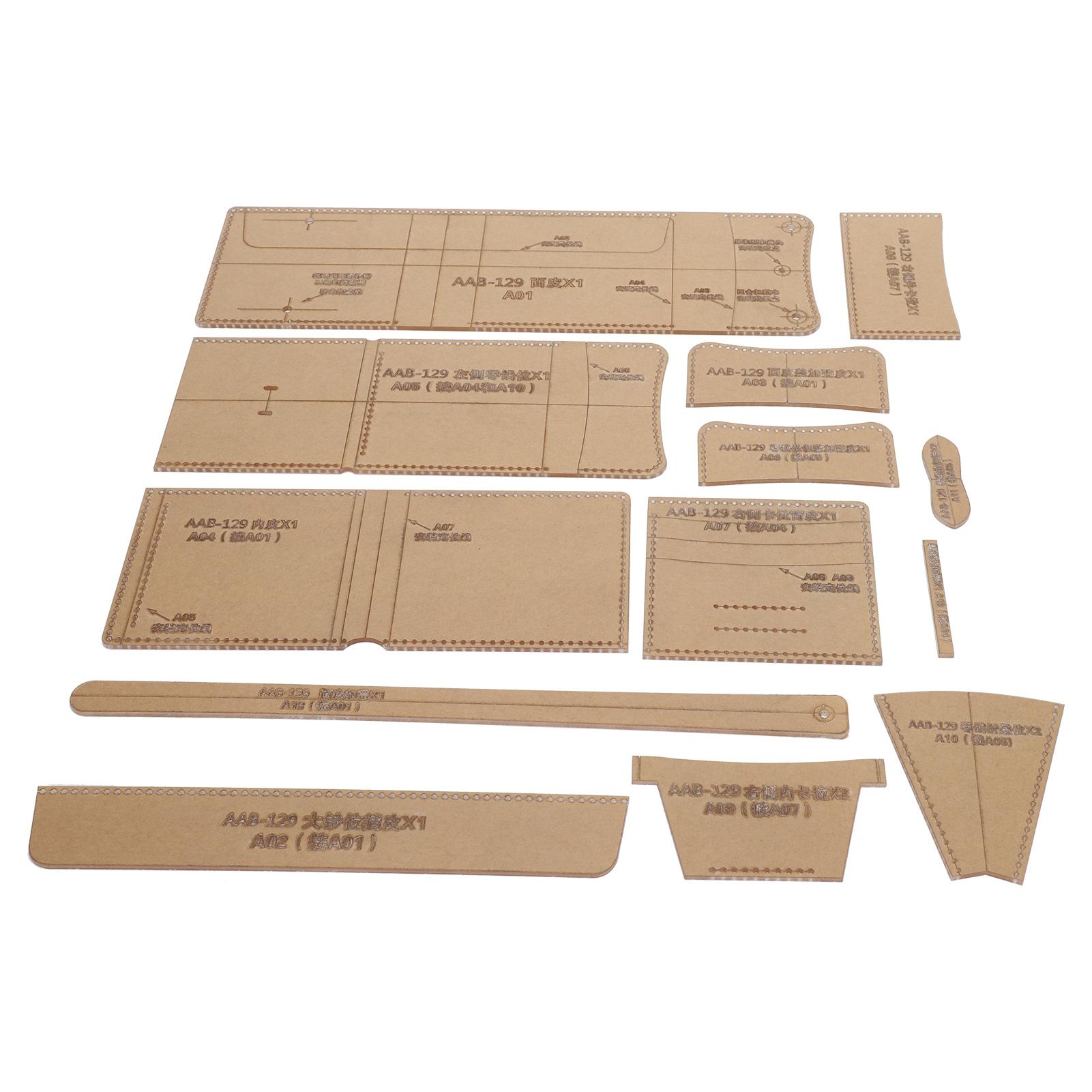 

13 шт. акриловый шаблон DIY ручной работы короткий кошелек кожаный узор форма инструменты для рукоделия