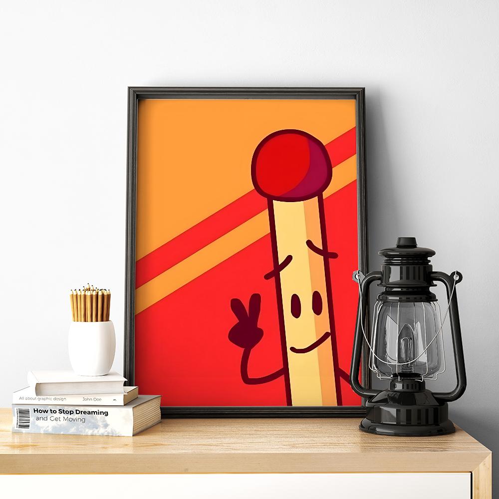 1pc Popular Interesting Cartoon Bfdi Battle For Dream Island Poster HD Poster Home Room Bar Cafe Decor Art Wall Painting Picture