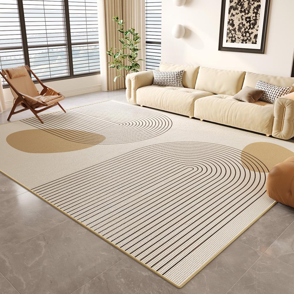 Cream Wind Carpet Living Room Leave-In Washable Sand Wiping Coffee Table Dirt-Resistant Non-Slip Mat Bedroom Bedside Easy To Take Care Of Floor Mat