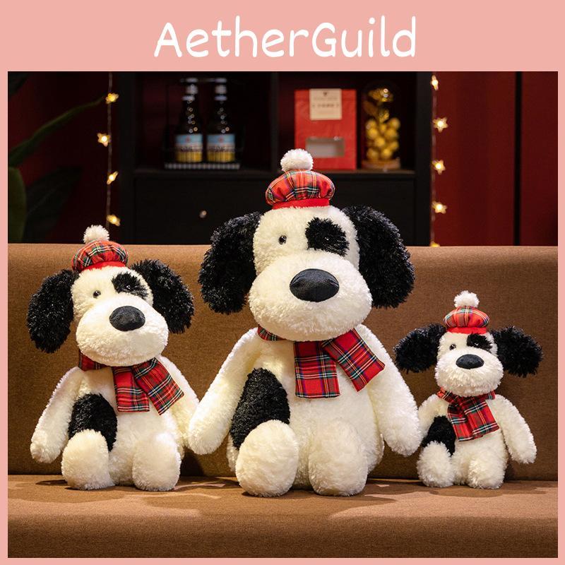 Dalmatian Dog Scarf Plush Toy Cute Cartoon Dog Doll Kids Birthday Decoration