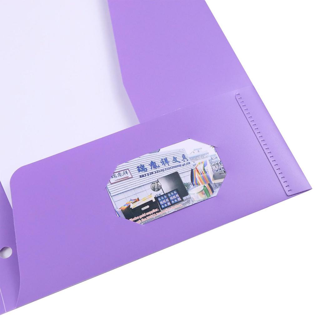 A4 Spot Stock Four-Bag Clip Folder with Transparent Insert Pocket and Double-Bag Three-Hole Design.