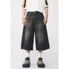 Vintage Herren Jeans Sommer Lose Männliche Breite Bein Knie Länge Shorts Gewaschen Mode Denim Hose