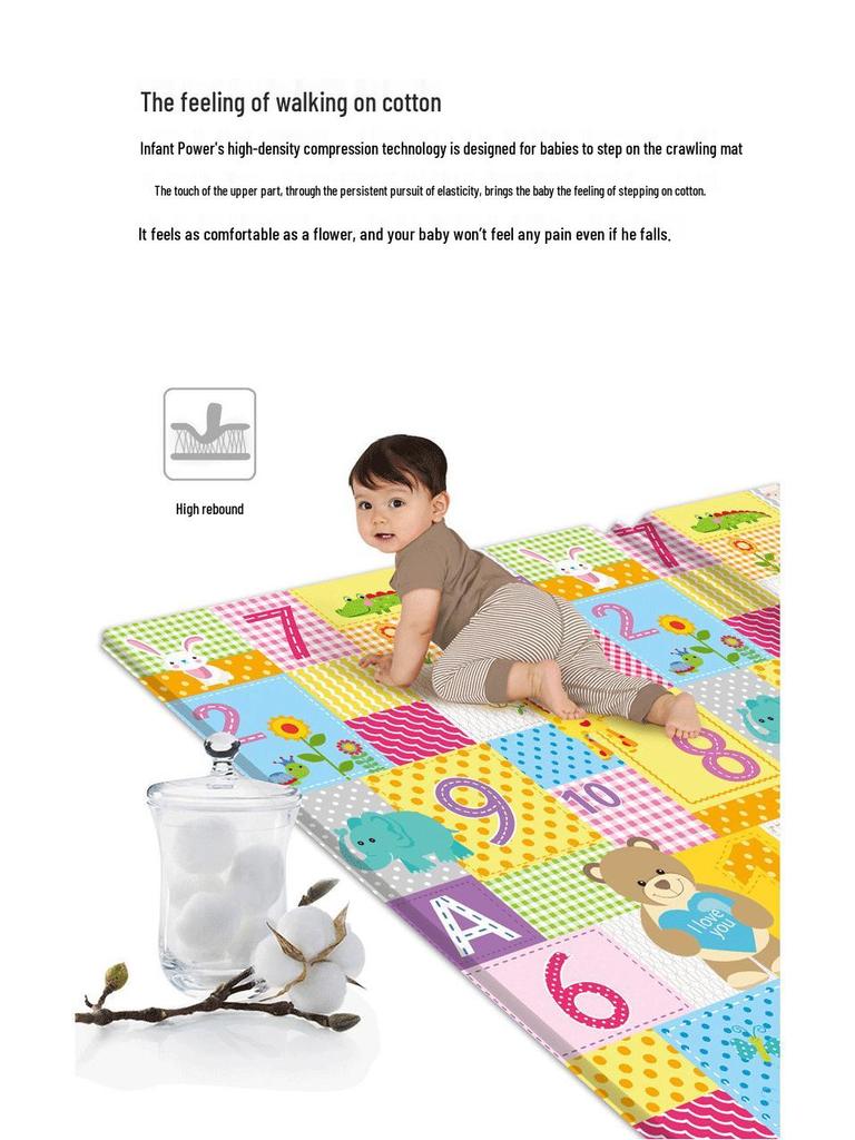 Huaying Foldable Thickened Infant Crawling Mat - Children's Foam Floor Mat with Edging