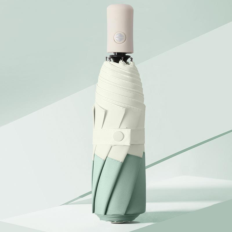 Fully Automatic Umbrella Sunscreen Minimalism Anti-UV Sun Umbrella Three-fold Windproof Sun/Rain Portable Compact Umbrella