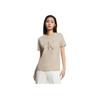 Calvin Klein Fashion Overprint Letter Pure Cotton Breathable Round Neck Short Sleeve T-Shirt Women Tops Beige J218885-ACI