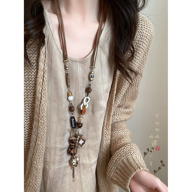 Bohemia Ethnic Style Long Mori Girl Style Pendant Necklace Female Summer Exotic Retro with Skirt Sweater Chain Accessories