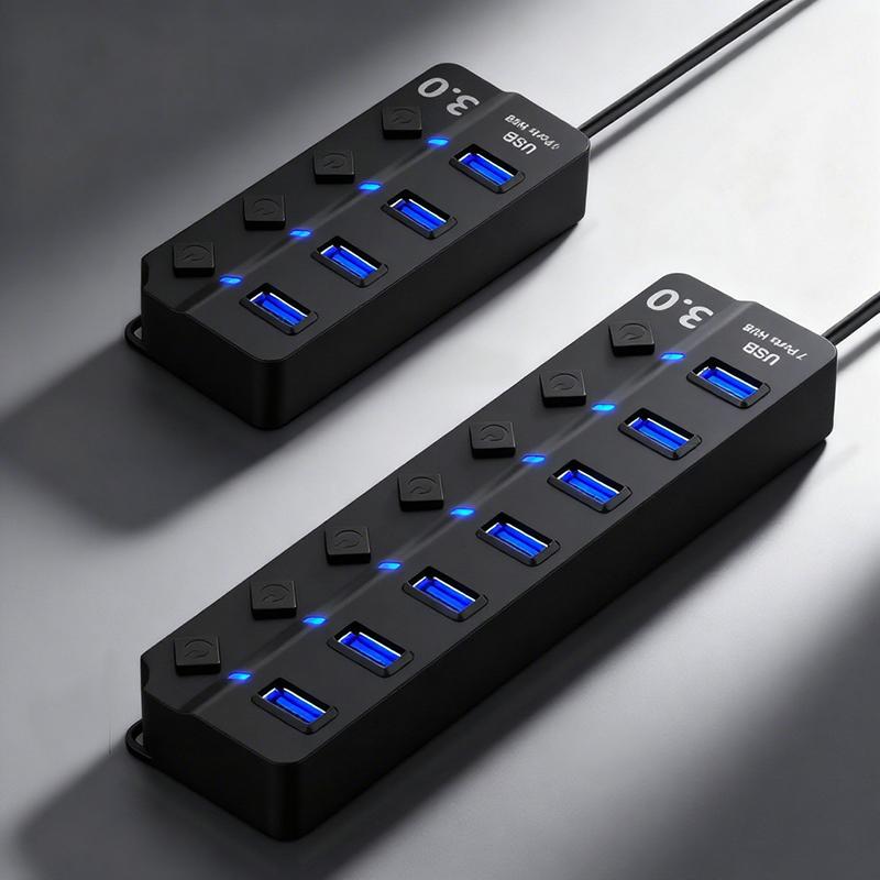 Usb3.0 Hub 4In1 7In1 Usb Splitter .0 Usb Adapter Multi-Port Independent Power Switch Extender 30Cm Cable