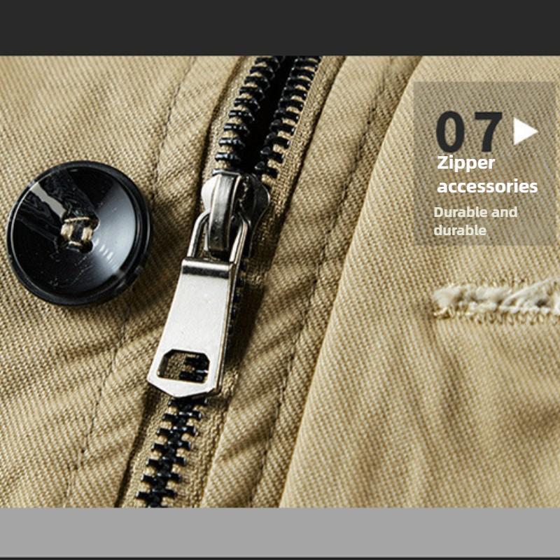 Winter Men's Cotton Coat Plus Velvet and Thickened Coat, Work Jacket, Multi-pocket Hooded Top Coat