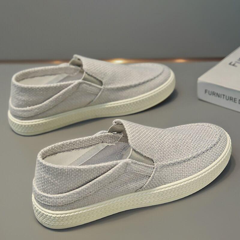 Summer Men Canvas Shoes Espadrilles Breathable Casual Shoes Men Loafers Comfortable Ultralight Lazy Boat Shoes Big Size 46