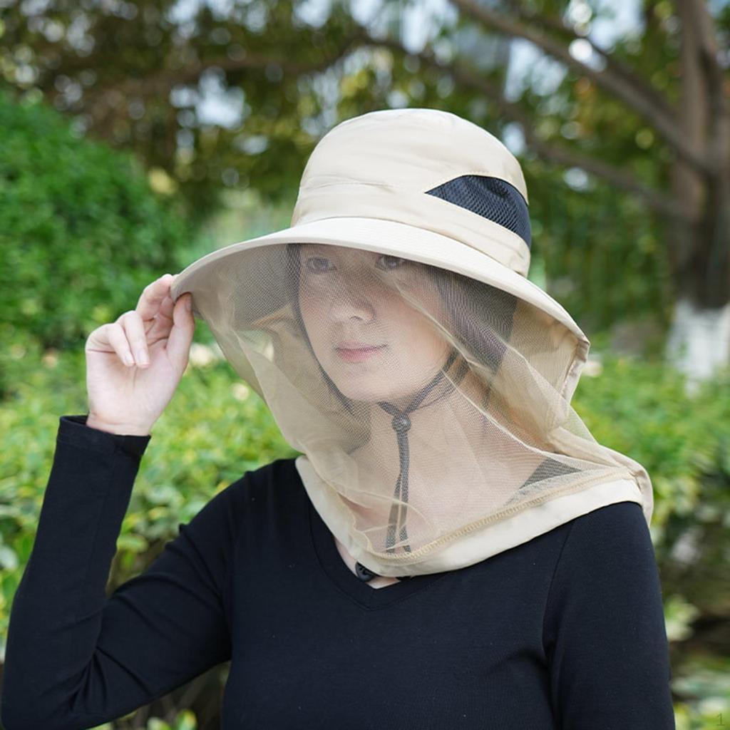 Imker Bucket Hat für Erwachsene Tragbarer Sonnenhut Gesichtsschutz Wandern Gartenarbeit Outdoor Angeln