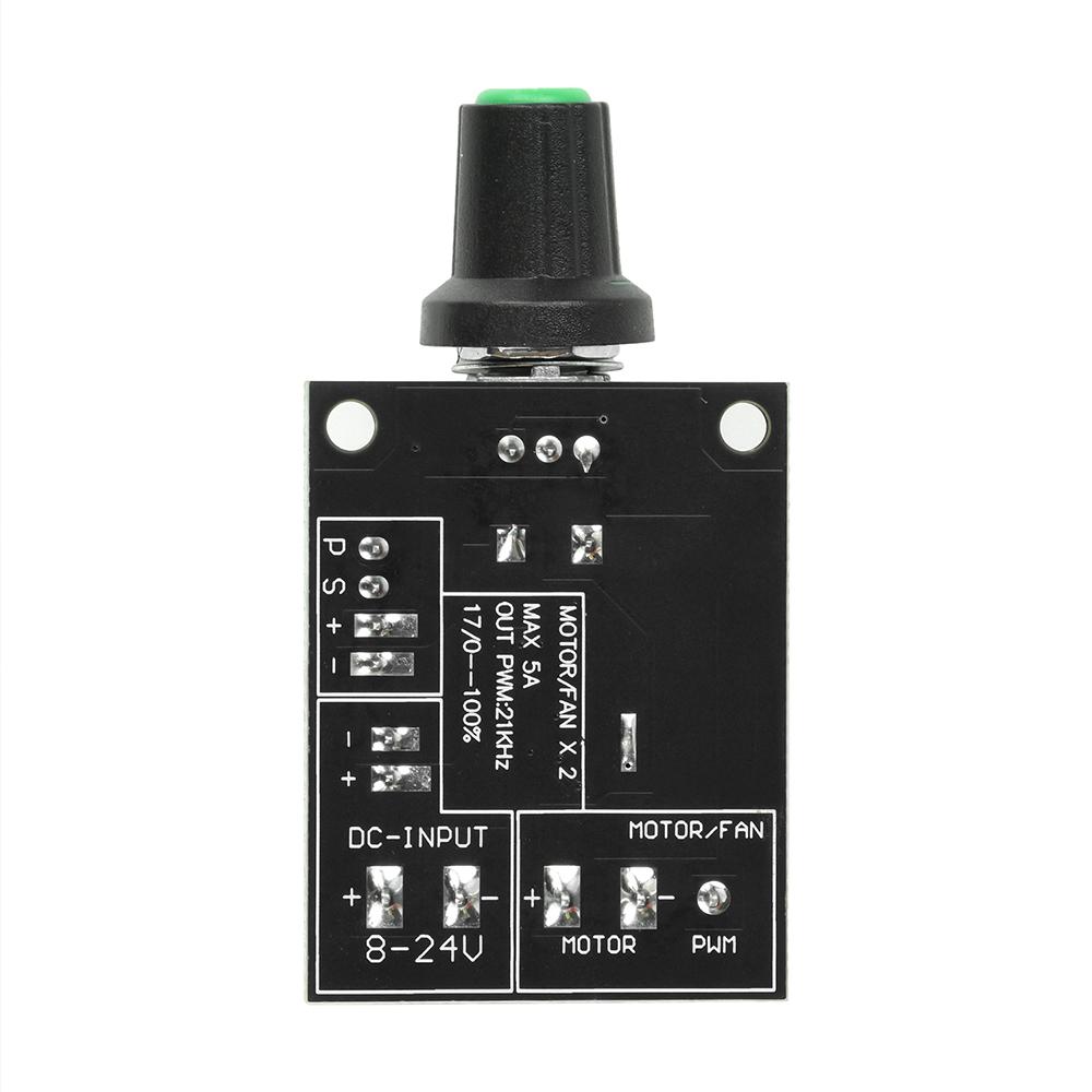 High-Power DC 8-24V PWM Speed Controller 5A Brushless Motor Driver 12V 24V Precision RPM Adjustment for DC Motor Control
