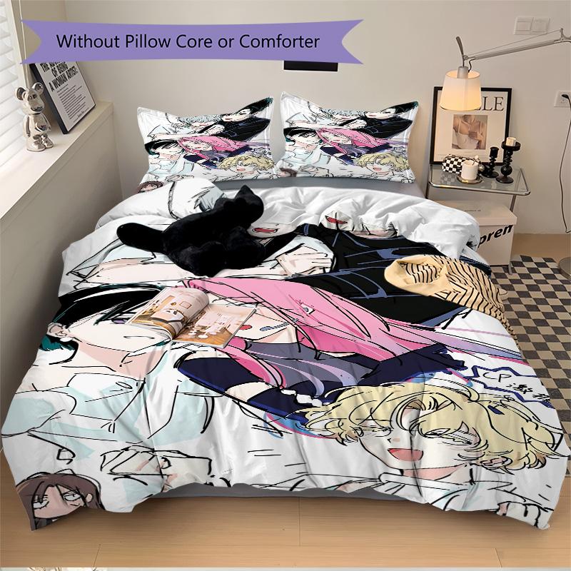 Fantasy Anime Characters Print 3Pcs Bedding Setduvet Cover With 2 Bedropillowcase Home Birthday Gift